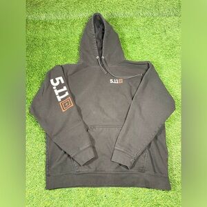 5.11 Tactical Black Pullover Hoodie Logo Sleeve Pocket Sweatshirt Mens 2XL